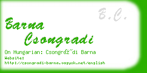 barna csongradi business card